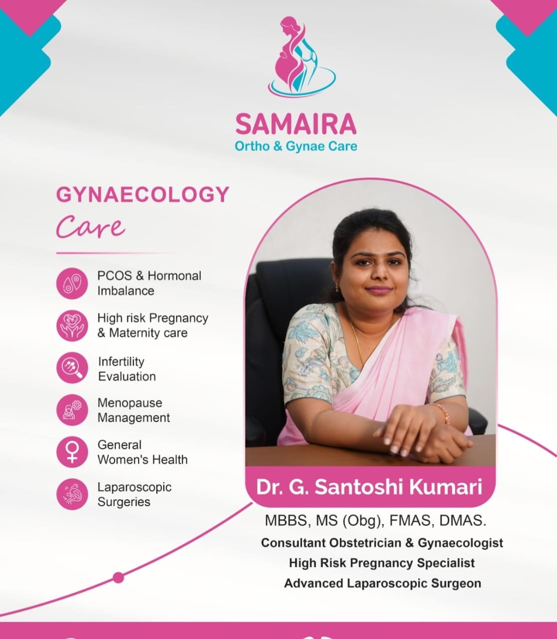 Dr. Gollapali Santoshi Kumari, Obstetrician and Gynaecologist at Samaira Ortho & Gynae Care, KPHB
